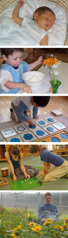 Photos of children of each age group